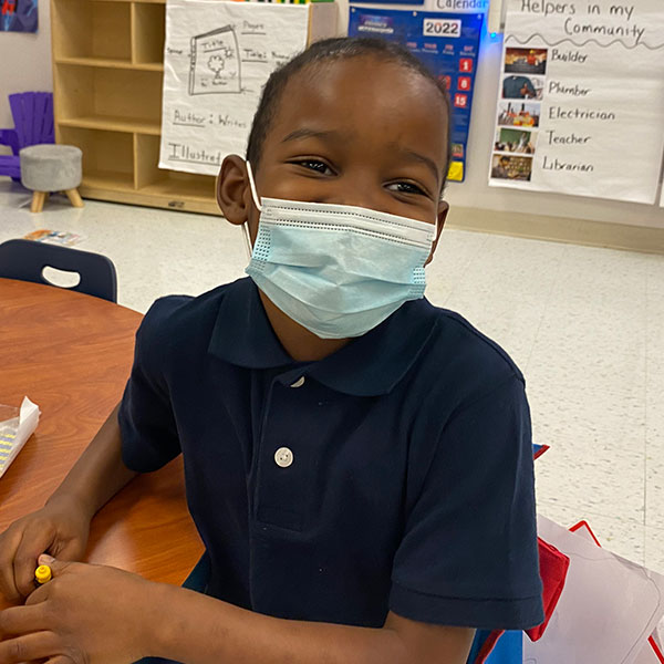 boy student wearing mask