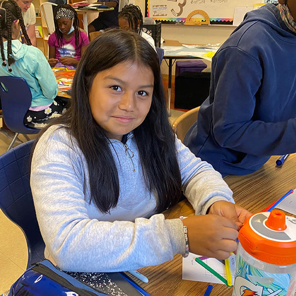 girl student smiling